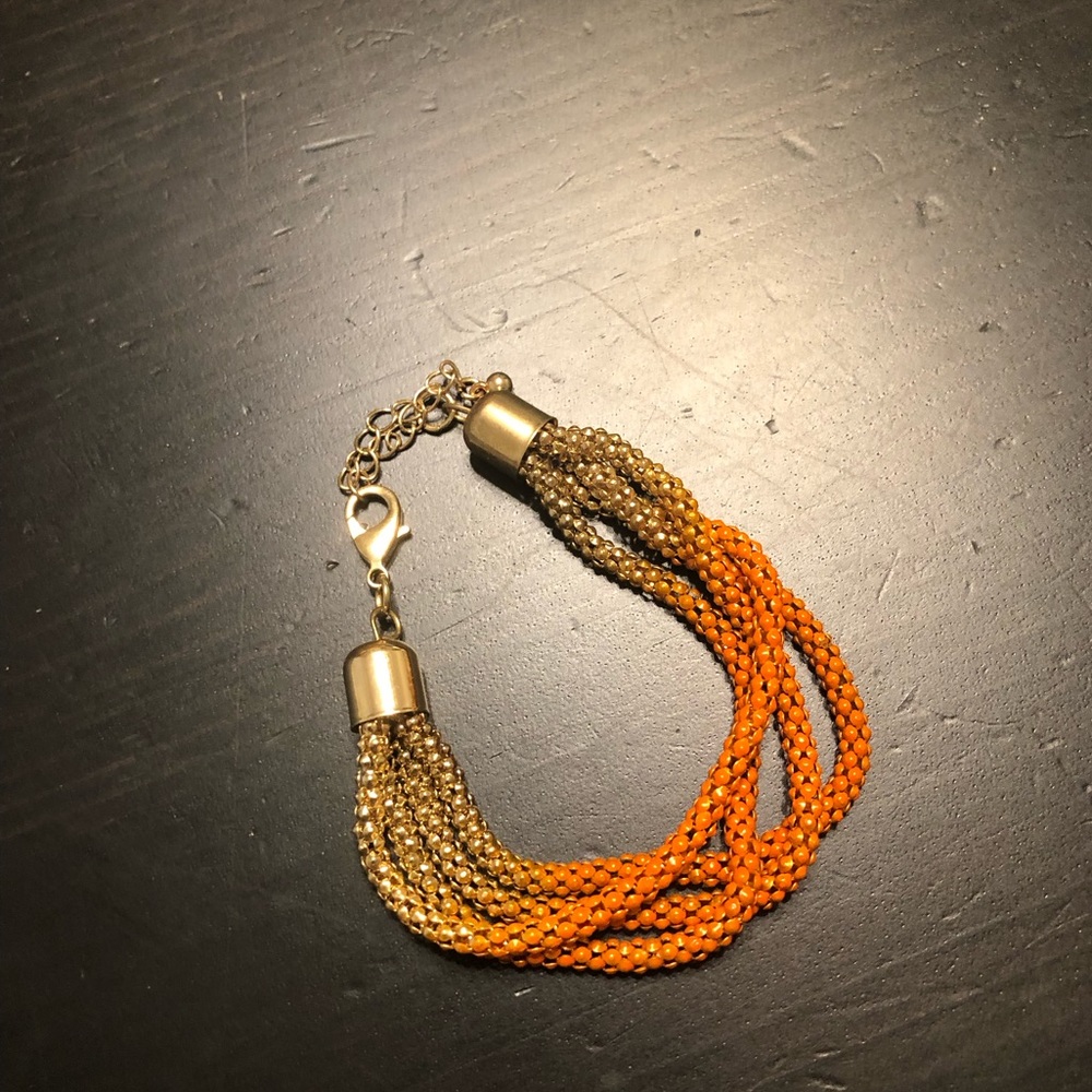 NWOT Orange and gold bracelet